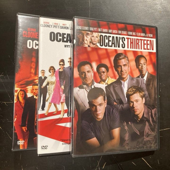 Ocean's 11-13 3DVD (VG+-M-/M-) -toiminta/komedia-